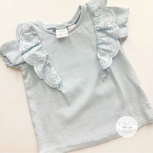 ZARA Blue T-Shirt With Embroidery Size 3-4